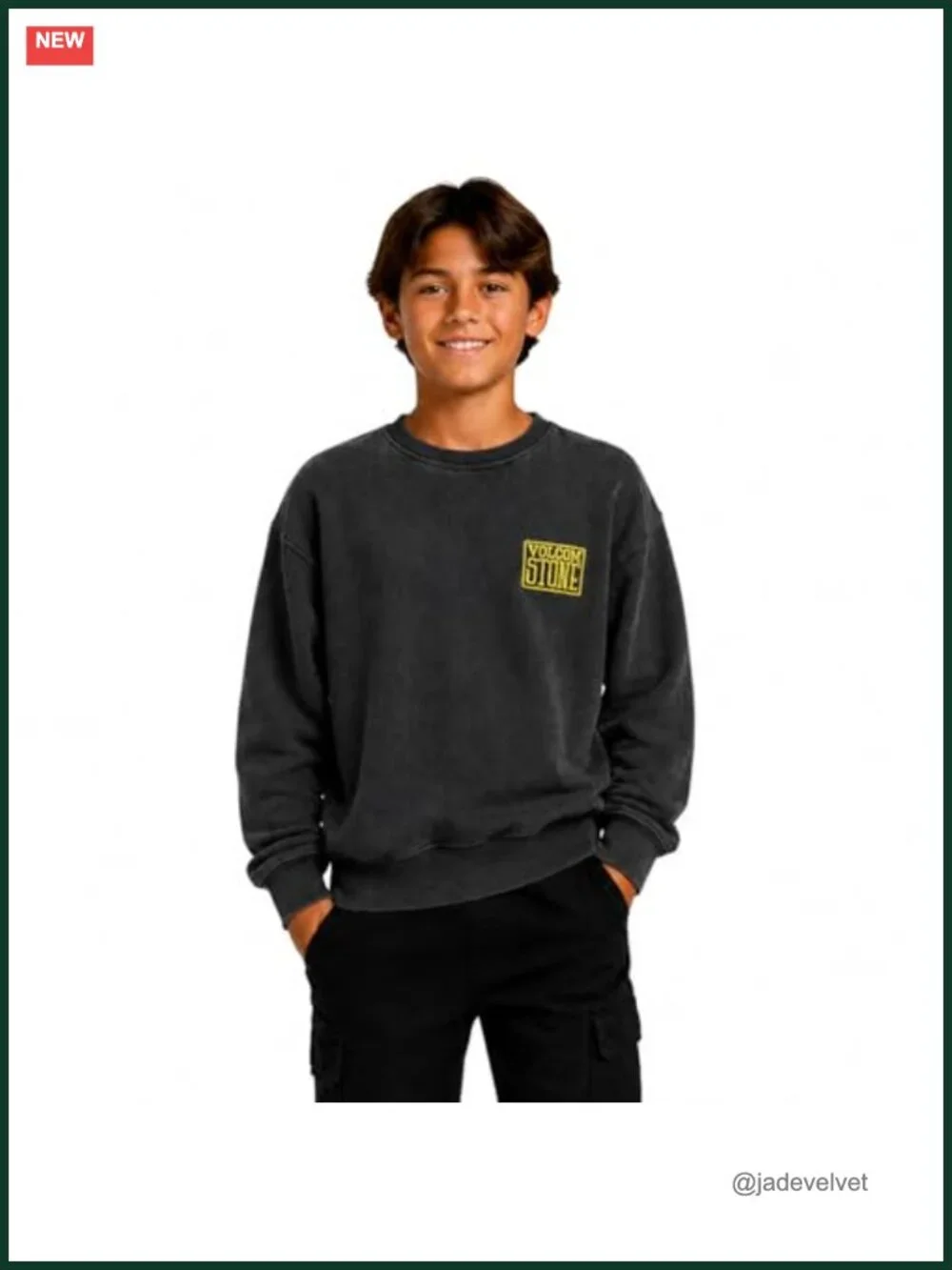 Performance Fleece Boys Crewneck Pullover Sweatshirt in Solid